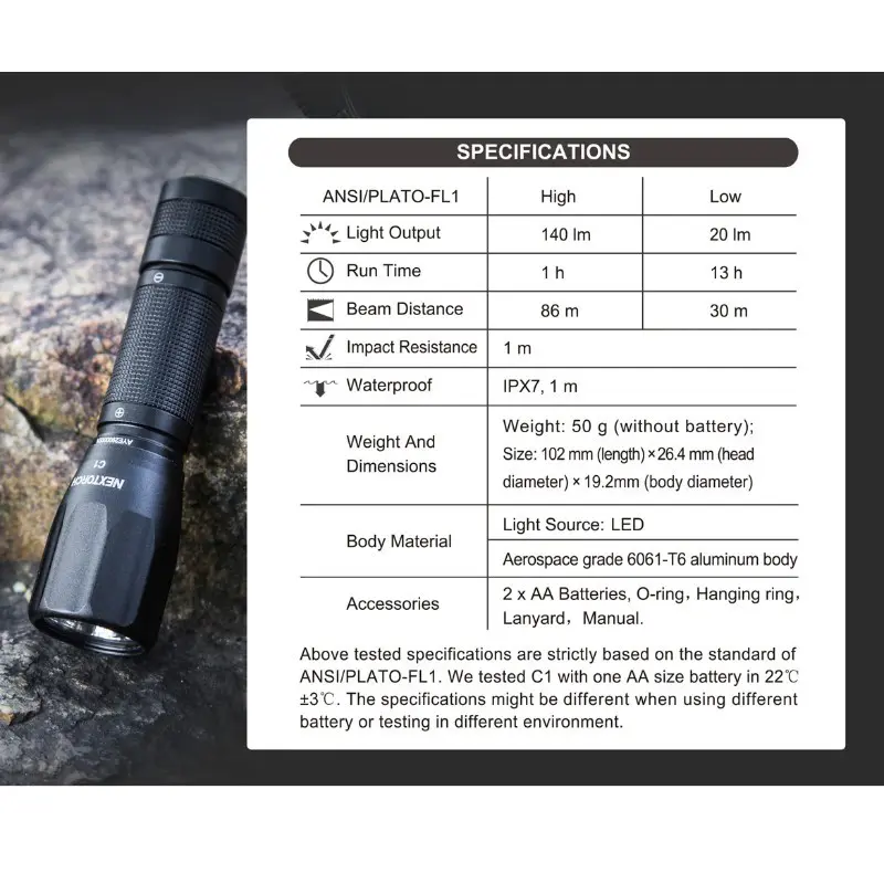 Linterna Compacta C1 de NEXTORCH