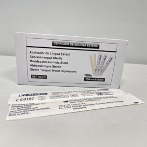Depresor de madera estéril